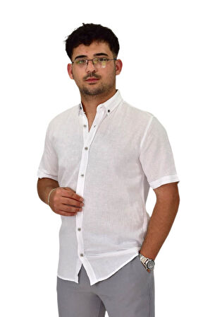 Erkek Pamuklu Yazlık Kısa Kol Gömlek 9664 BGL-ST04595