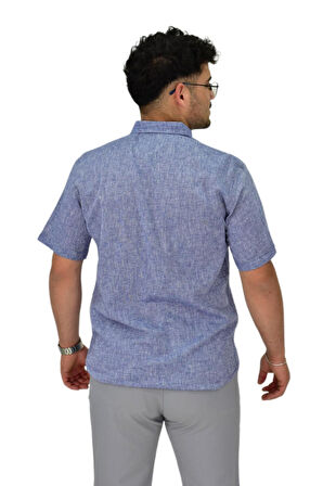 Erkek Pamuklu Yazlık Kısa Kol Gömlek 9664 BGL-ST04595