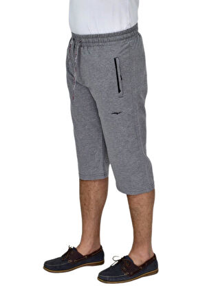 Erkek Büyük Beden Rahat Kesim Düz Paça Likralı Kumaş Kapri BGL-ST04617