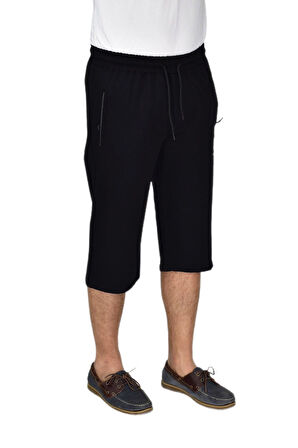 Erkek Büyük Beden Rahat Kesim Düz Paça Likralı Kumaş Kapri BGL-ST04618