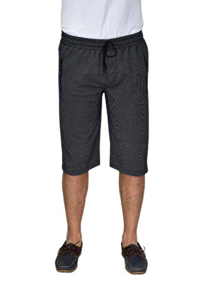 Erkek Rahat Kesim Düz Paça Likralı Kuş Gözü Kumaş Kapri BGL-ST04619