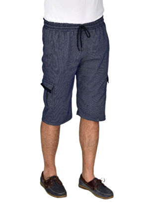 Erkek Kargo Cepli Likralı Kuş Gözü Kumaş Kapri BGL-ST04620