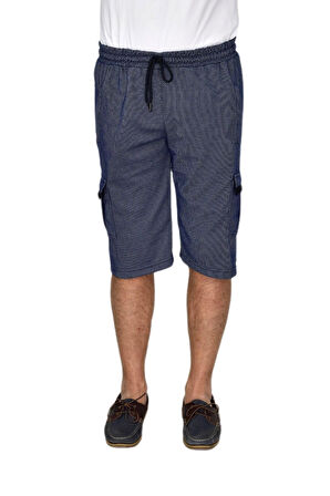 Erkek Kargo Cepli Likralı Kuş Gözü Kumaş Kapri BGL-ST04620