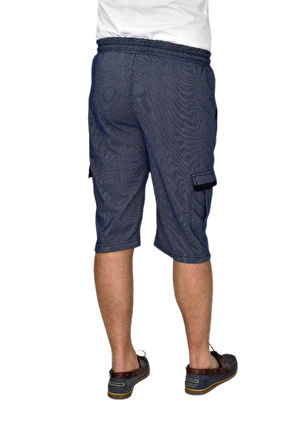 Erkek Kargo Cepli Likralı Kuş Gözü Kumaş Kapri BGL-ST04620