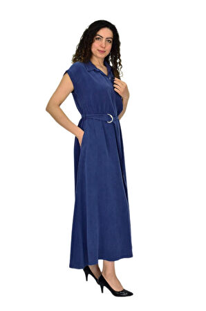 Kadın Beli Kemerli Elbise BGL-ST04639