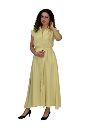 Kadın Beli Kemerli Elbise BGL-ST04639