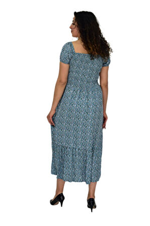 Kadın Balon Kol Beli Lastikli Empirme Elbise BGL-ST04644