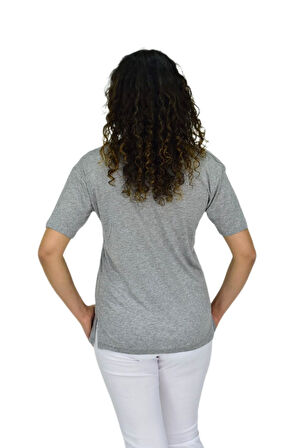 Kadın Yarım Kol V Yaka Likralı Tişöt  BGL-ST04651