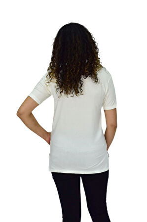Kadın Yarım Kol Sıfıryaka Likralı Tişöt  BGL-ST04652