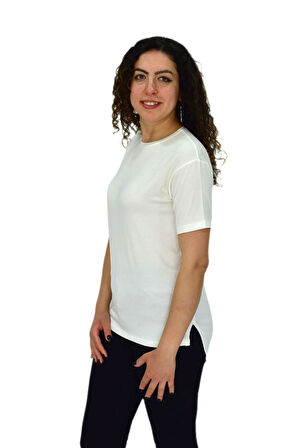 Kadın Yarım Kol Sıfıryaka Likralı Tişöt  BGL-ST04652