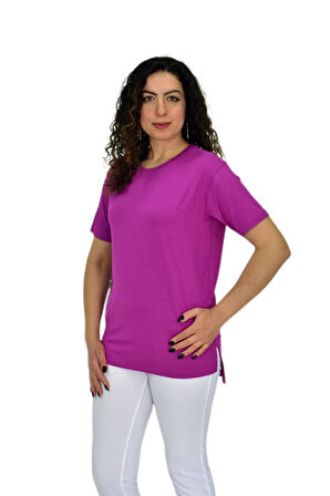 Kadın Yarım Kol Sıfıryaka Likralı Tişöt  BGL-ST04652