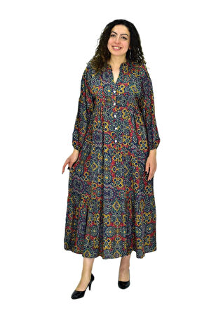 Kadın Empirme Uzun Kol Elbise BGL-ST04670