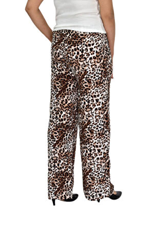 Kadın Emprime Bol Paçalı Lastikli Bağcıklı Pantolon BGL-ST04626