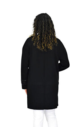 Kadın Siyah Likralı Viskon Hırka BGL-ST04678