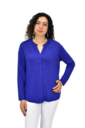 Kadın Uzun Kol Düğmeli Bluz BGL-ST04680