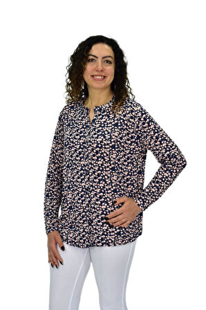 Kadın Uzun Kol Düğmeli Bluz BGL-ST04683