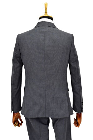 Erkek Silim Fit Yelekli Çift Yırtmaçlı Takım Elbise BGL-ST04737