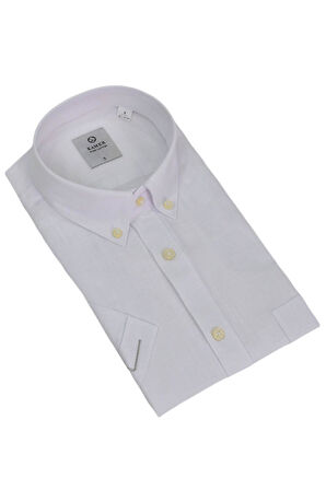 Erkek Klasik Düz Renk Kısa Kol Gömlek Pamuklu 9410 BGL-ST04746