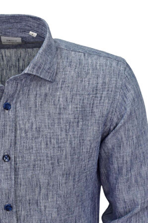 Erkek Yazlık Slim Fitt Uzun Kol Gömlek 2431 BGL-ST04755