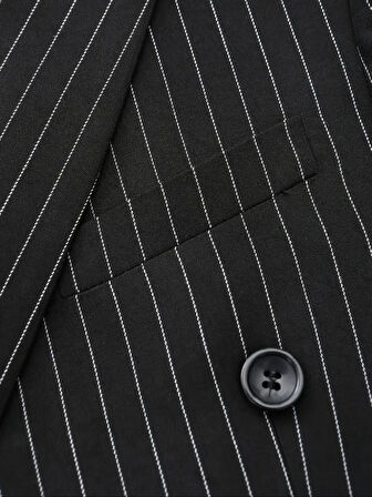 Erkek Kruvaze Silim Fitt Çizgili Takım Elbise BGL-ST04764