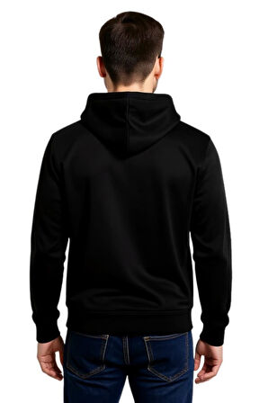 Erkek Kapüşonlu Fermuarlı Siyah Sweatshirt BGL-ST04790