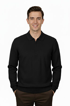 Erkek Regular Fit Polo Yaka Petek Triko Kazak BGL-ST04825