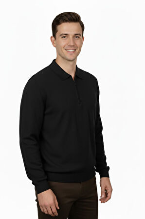 Erkek Regular Fit Polo Yaka Petek Triko Kazak BGL-ST04825