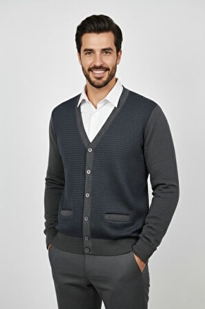 Erkek Düğmeli Cepli Hırka BGL-ST04834