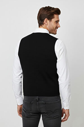 Erkek Spor Düğmeli Yelek Çelik Örgü Regular Kalıp BGL-ST04837