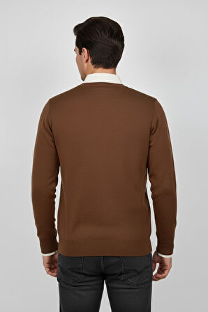 Erkek V Yaka Triko Kazak Çelik Örgü Regular Kalıp BGL-ST04838