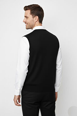 Erkek V Yaka Süveter  Çelik Örgü Regular Kalıp BGL-ST04840