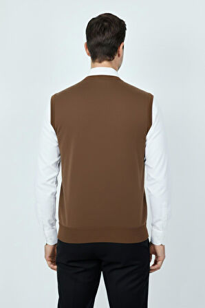 Erkek V Yaka Süveter  Çelik Örgü Regular Kalıp BGL-ST04840