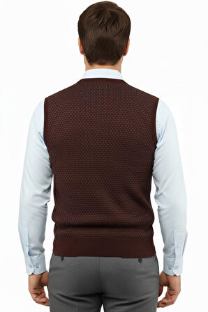 Erkek V Yaka Süveter Çelik Örgü Regular Kalıp 5201H BGL-ST04842