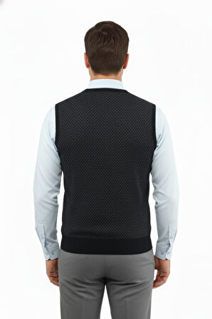 Erkek V Yaka Süveter Çelik Örgü Regular Kalıp 5201H BGL-ST04842