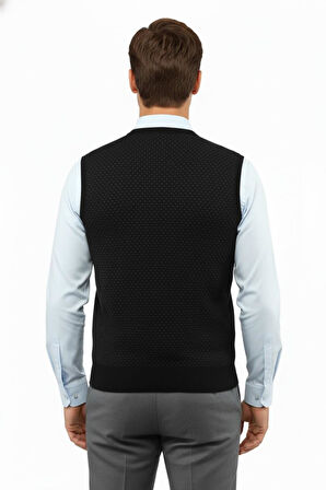 Erkek V Yaka Süveter Çelik Örgü Regular Kalıp 5201H BGL-ST04842