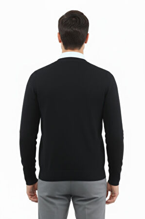 Erkek Düğmeli Hırka Cepli Çelik Örgü Klasik Kalıp 5212M BGL-ST04848