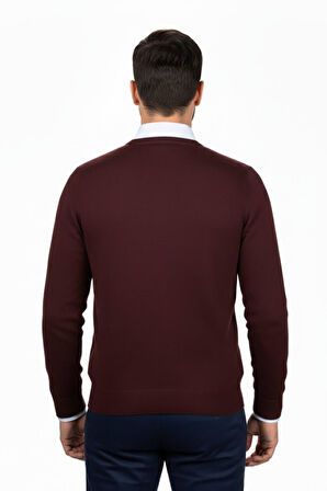 Erkek V Yaka Triko Kazak Çelik Örgü Klasik Kalıp 4241D BGL-ST04849