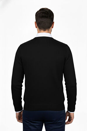 Erkek V Yaka Triko Kazak Çelik Örgü Klasik Kalıp 4241D BGL-ST04849