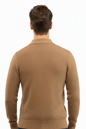 Erkek Fermuarlı Polo Yaka Triko Kazak 5240F BGL-ST04852