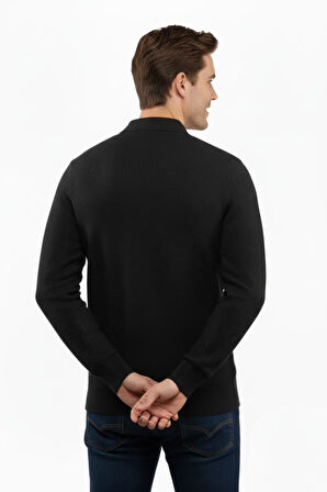 Erkek Fermuarlı Polo Yaka Triko Kazak 5240F BGL-ST04852