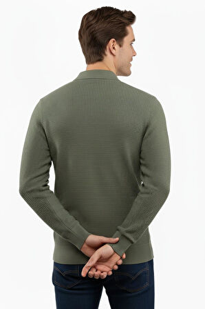 Erkek Fermuarlı Polo Yaka Triko Kazak 5240F BGL-ST04852