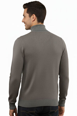 Erkek Yarım Balıkçı Kazak Çelik Örgü Regular Kalıp 5206B BGL-ST04853