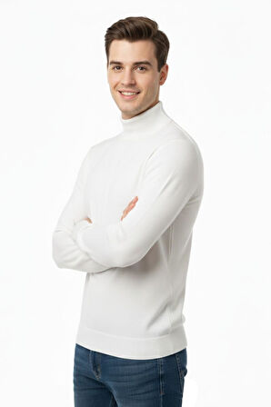 Erkek Yarım Balıkçı Kazak Çelik Örgü Regular Kalıp 4241B BGL-ST04854