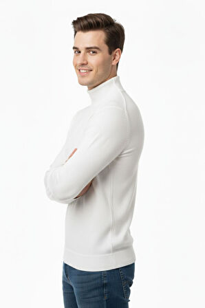 Erkek Yarım Balıkçı Kazak Çelik Örgü Regular Kalıp 4241B BGL-ST04854