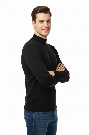 Erkek Yarım Balıkçı Kazak Çelik Örgü Regular Kalıp 4241B BGL-ST04854