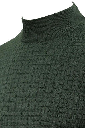 Erkek Yarım Balıkçı Kazak Çelik Örgü Regular Kalıp 5204B BGL-ST04855