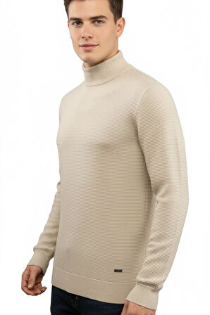 Erkek Yarım Balıkçı Kazak Triko Klasik Kalıp 5240B BGL-ST04856