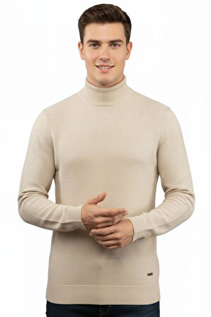 Erkek Yarım Balıkçı Kazak Triko Klasik Kalıp 5240B BGL-ST04856