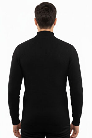 Erkek Yarım Balıkçı Kazak Triko Klasik Kalıp 5240B BGL-ST04856