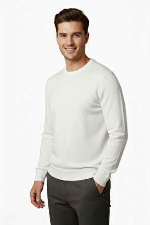 Erkek Sıfır Yaka Kazak Çelik Örgü Klasik Kalıp 4241C BGL-ST04857